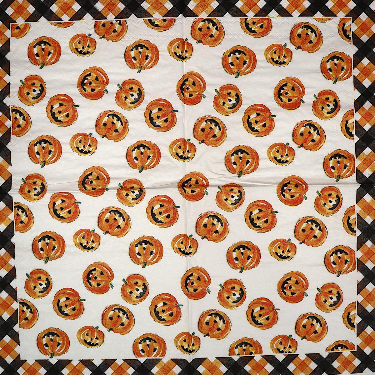 Decoupage Napkins 6.5"- Pumpkin Faces