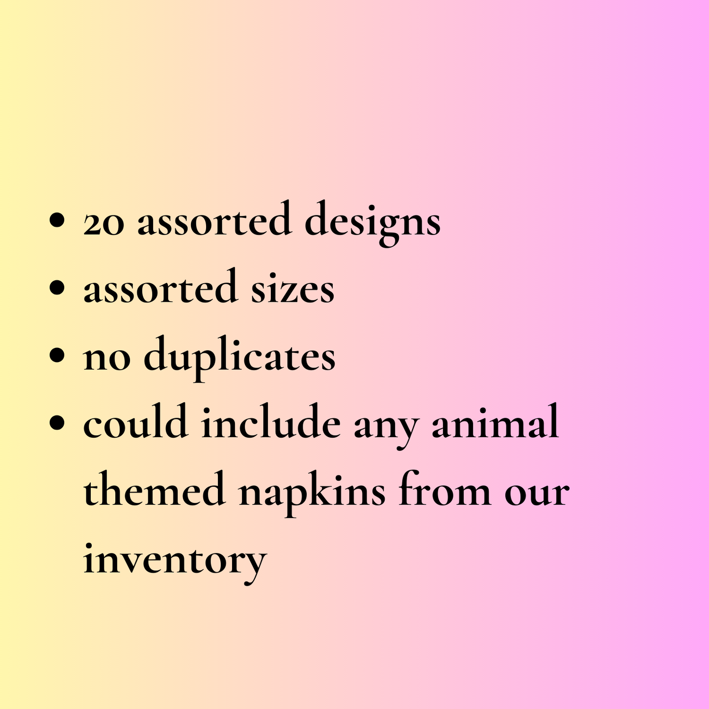 Napkin Surprise Pack- Animals