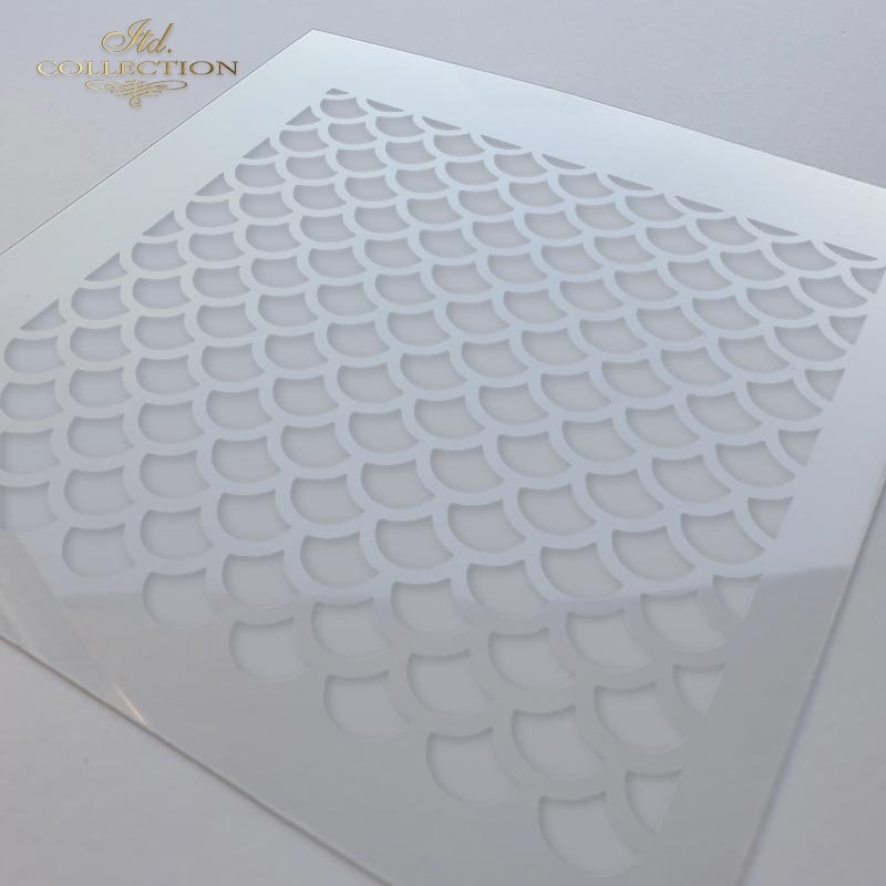 6" Transparent Stencil - Scales or Shingles