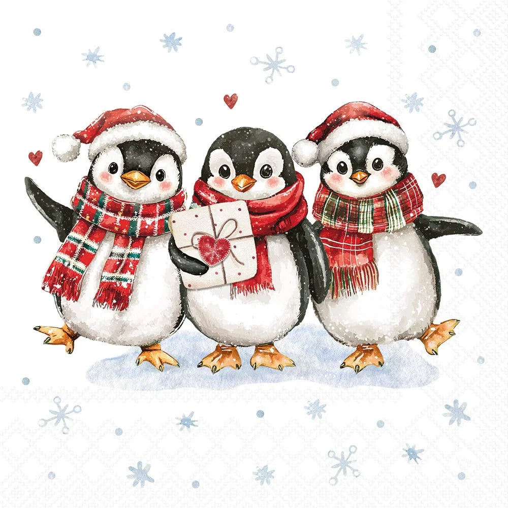 Decoupage Napkins 6.5" (2pcs)- Penguin Surprise