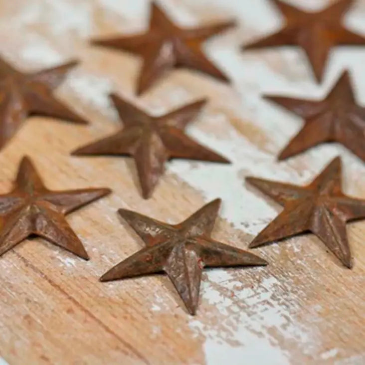 Rusty Tin Dimensional Mini Barn Stars 1-1/8" x 1-1/8" (9 per Pack)