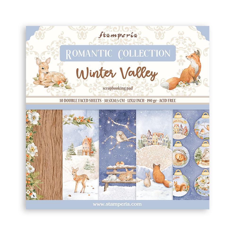 Stamperia 12 Scrapbook Paper Pad - Winter Valley – Ninnys Napkins
