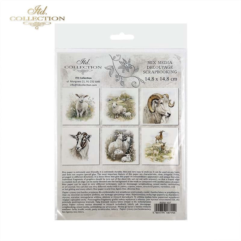 ITD Mini Collection Rice Paper Set - Lamb, Sheep, Ram, Goat