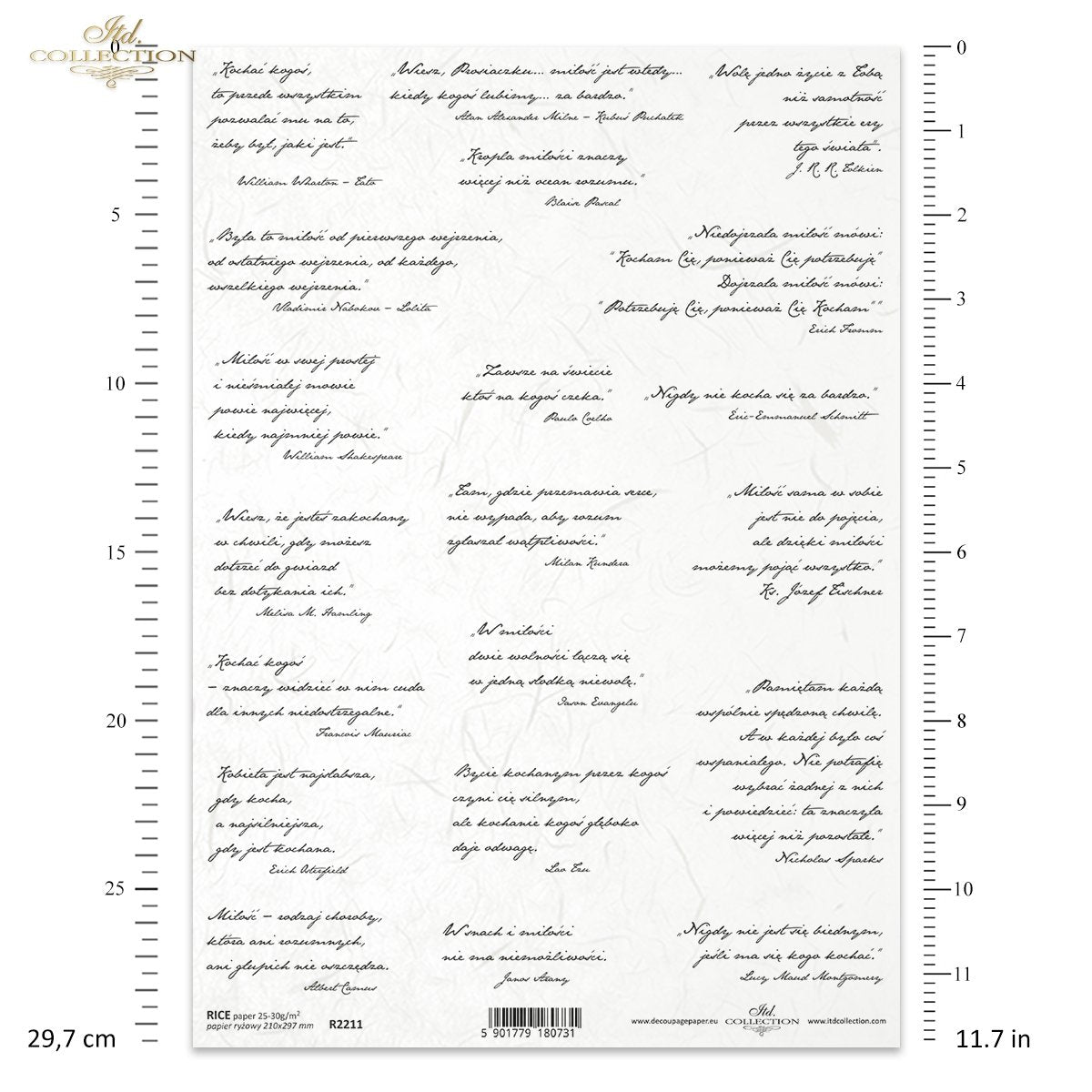 Decoupage Rice Paper - Script Quotations