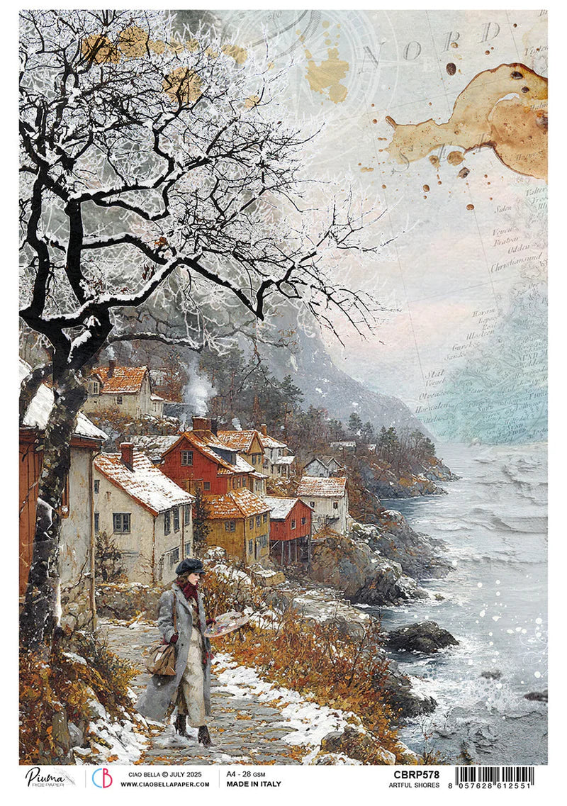 Ciao Bella A4 Rice Paper - An Artists Journey, Artful Shores