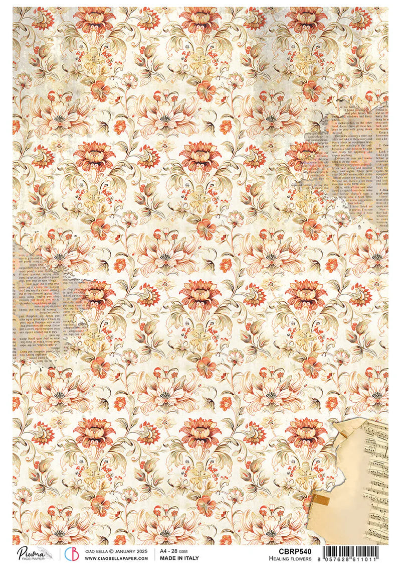 Ciao Bella A4 Rice Paper - Healing Flowers