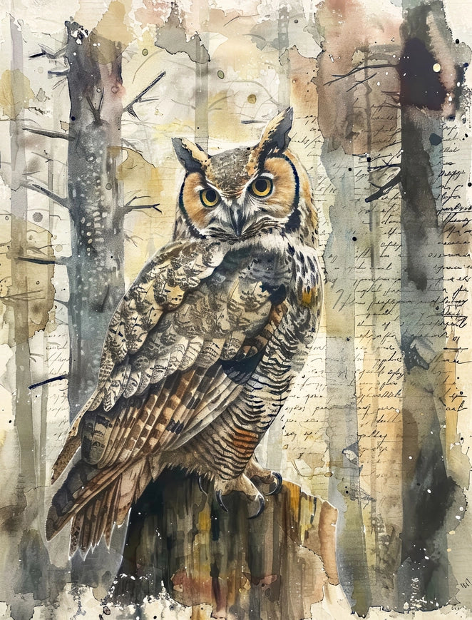 Craft Kreatively Rice Paper A4 Value Pack of 6 - Owl