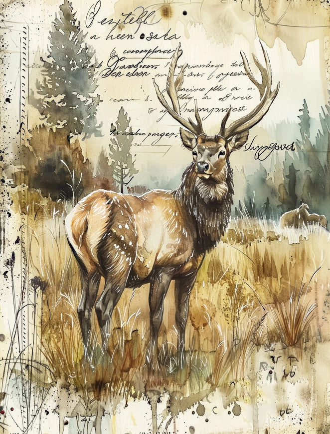 Craft Kreatively Rice Paper A4 Value Pack of 6 - Stag