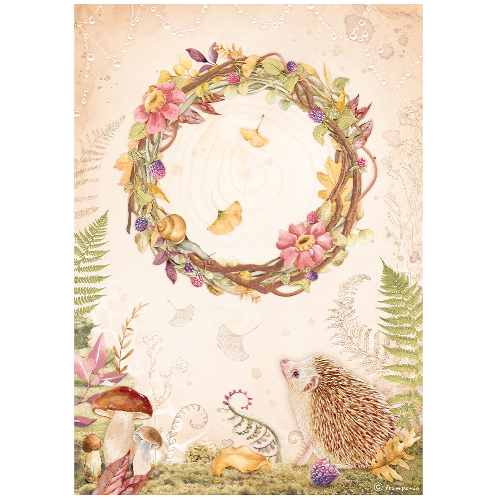 Stamperia Rice Paper A4 - Woodland Garland