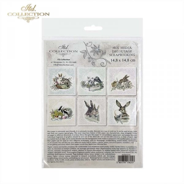Decoupage Mini Rice Paper Set - Bunnies