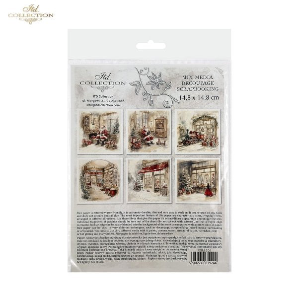 Decoupage Mini Rice Paper Set - Christmas Toy Store (Special Pre-Order)