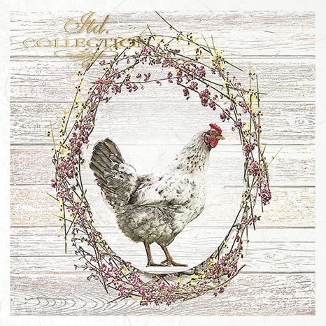 Decoupage Mini Rice Paper Set - Hens and Roosters