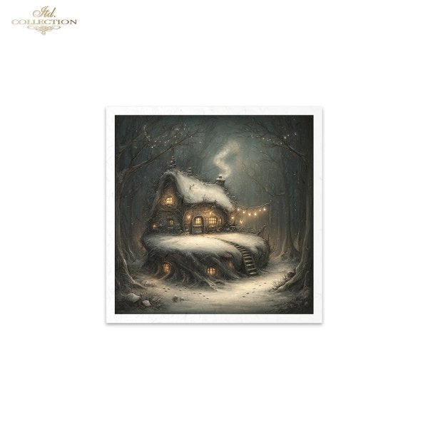 Decoupage Mini Rice Paper Set - Winter Burrows