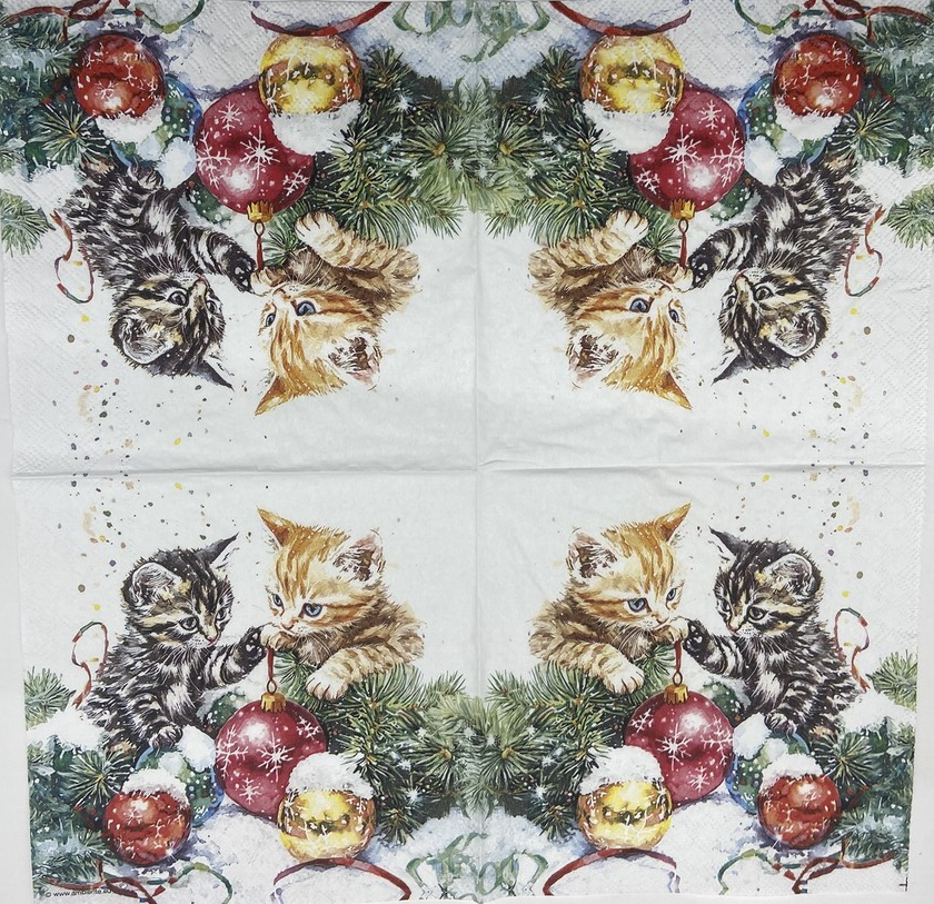 Decoupage Napkins 6.5" (2pcs)- Adorable Kittens