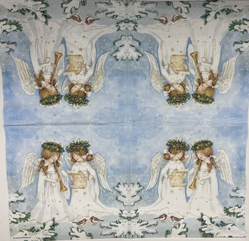 Decoupage Napkins 6.5" (2pcs)- Angel Musicians