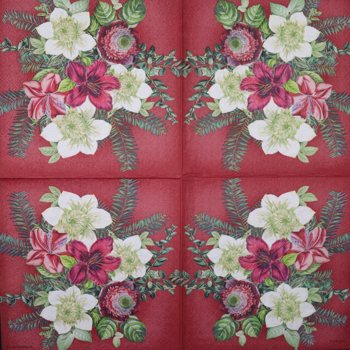 Decoupage Napkins 6.5" (2pcs)- Azalea and Helleborus