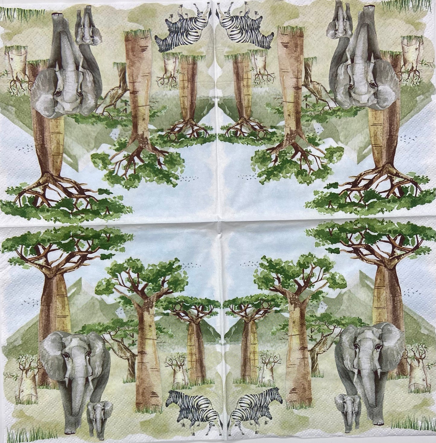 Decoupage Napkins 6.5" (2pcs)- Baobab Scenery