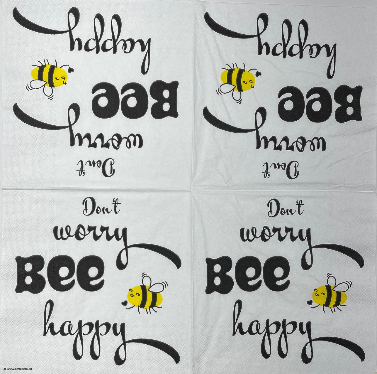 Decoupage Napkins 6.5" (2pcs)- Bee Happy