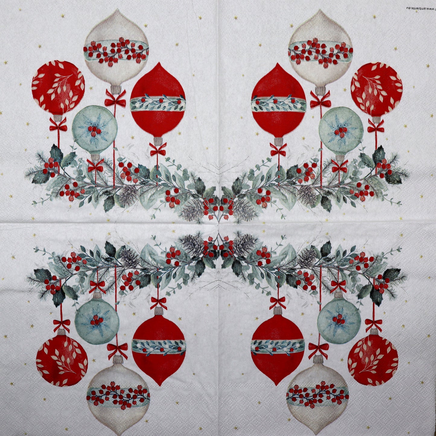 Decoupage Napkins 6.5" (2pcs)- Berry Baubles