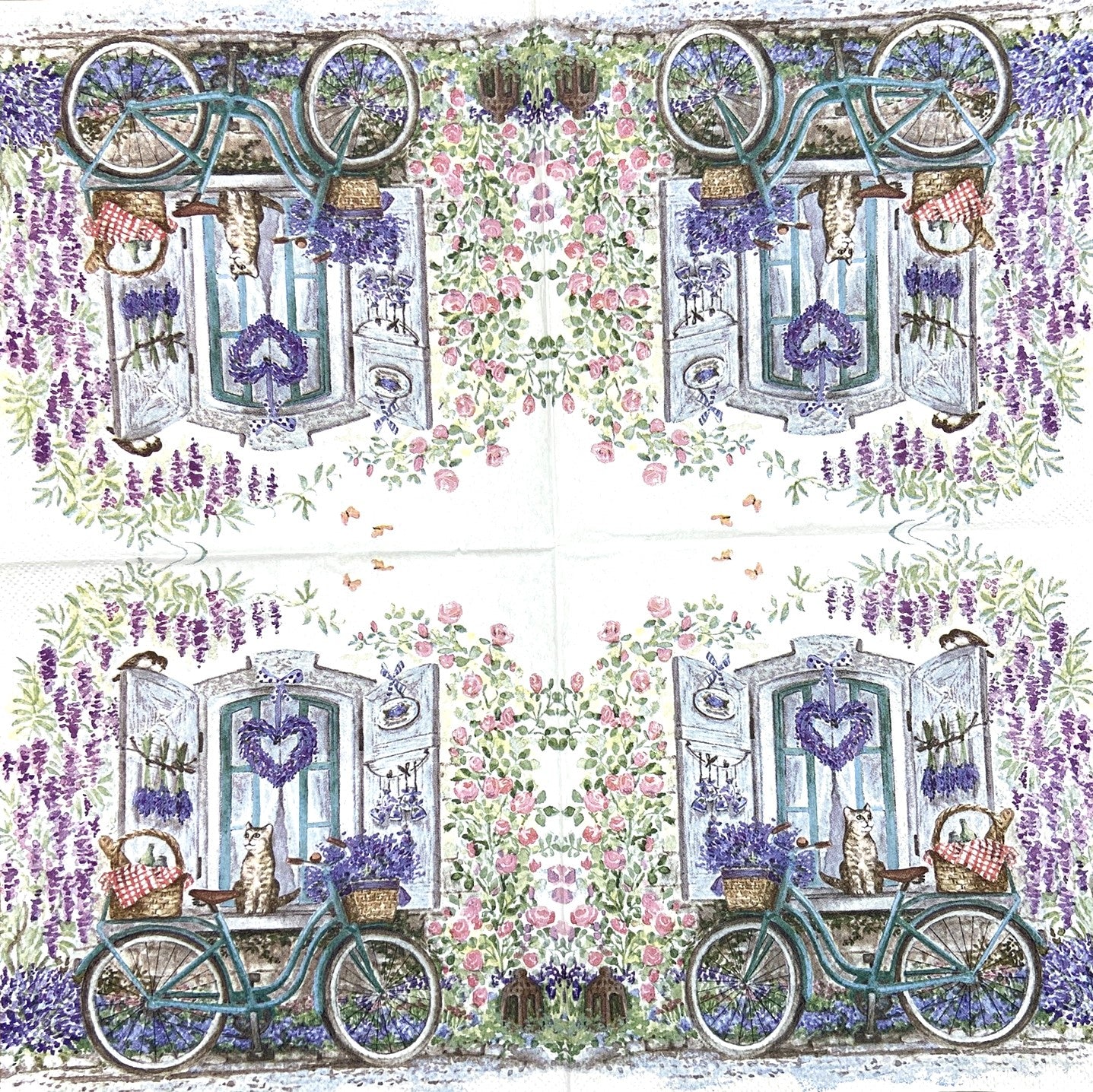 Decoupage Napkins 6.5" (2pcs)- Bike in Basket