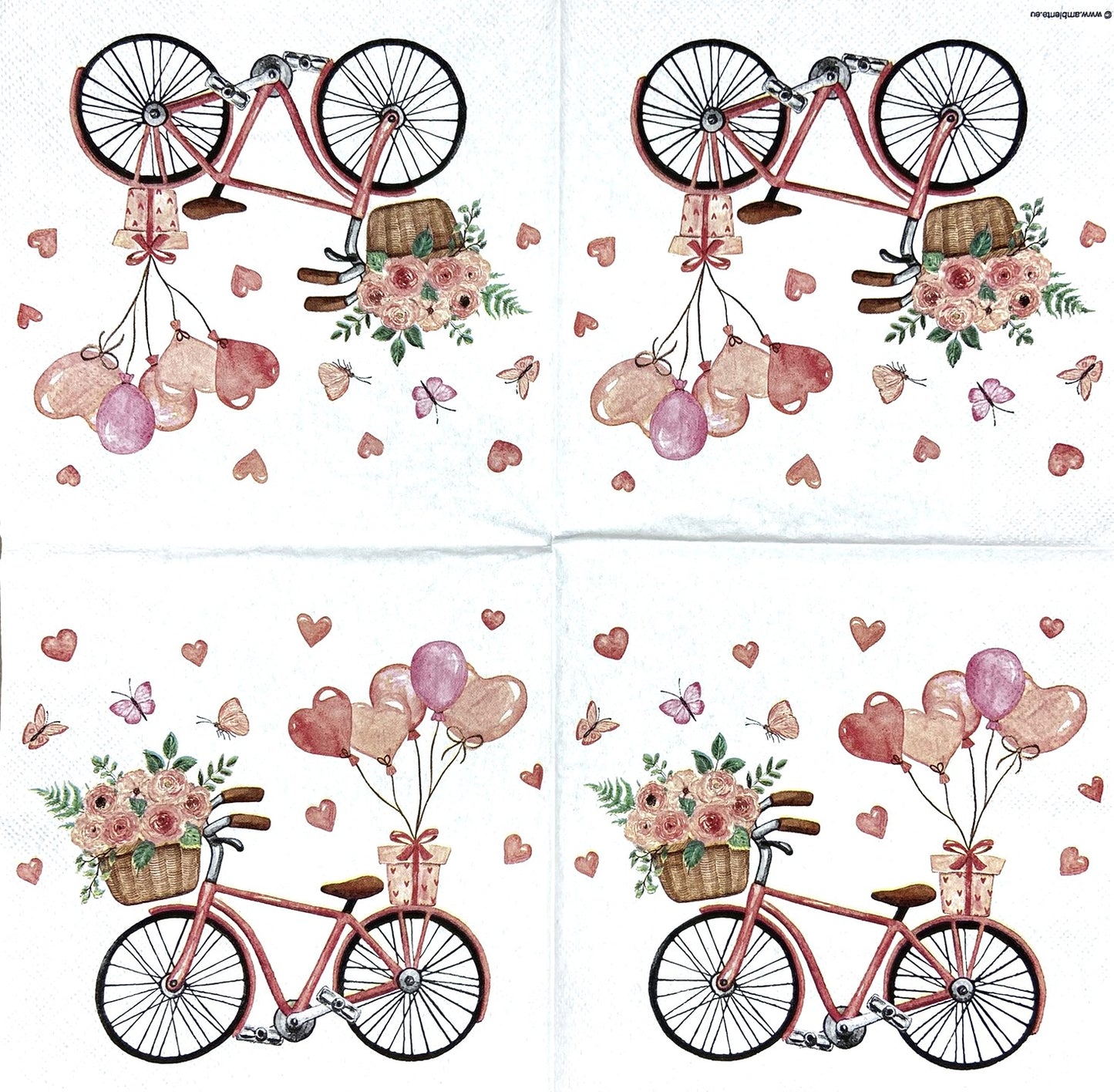 Decoupage Napkins 6.5" (2pcs)- Bike of Love