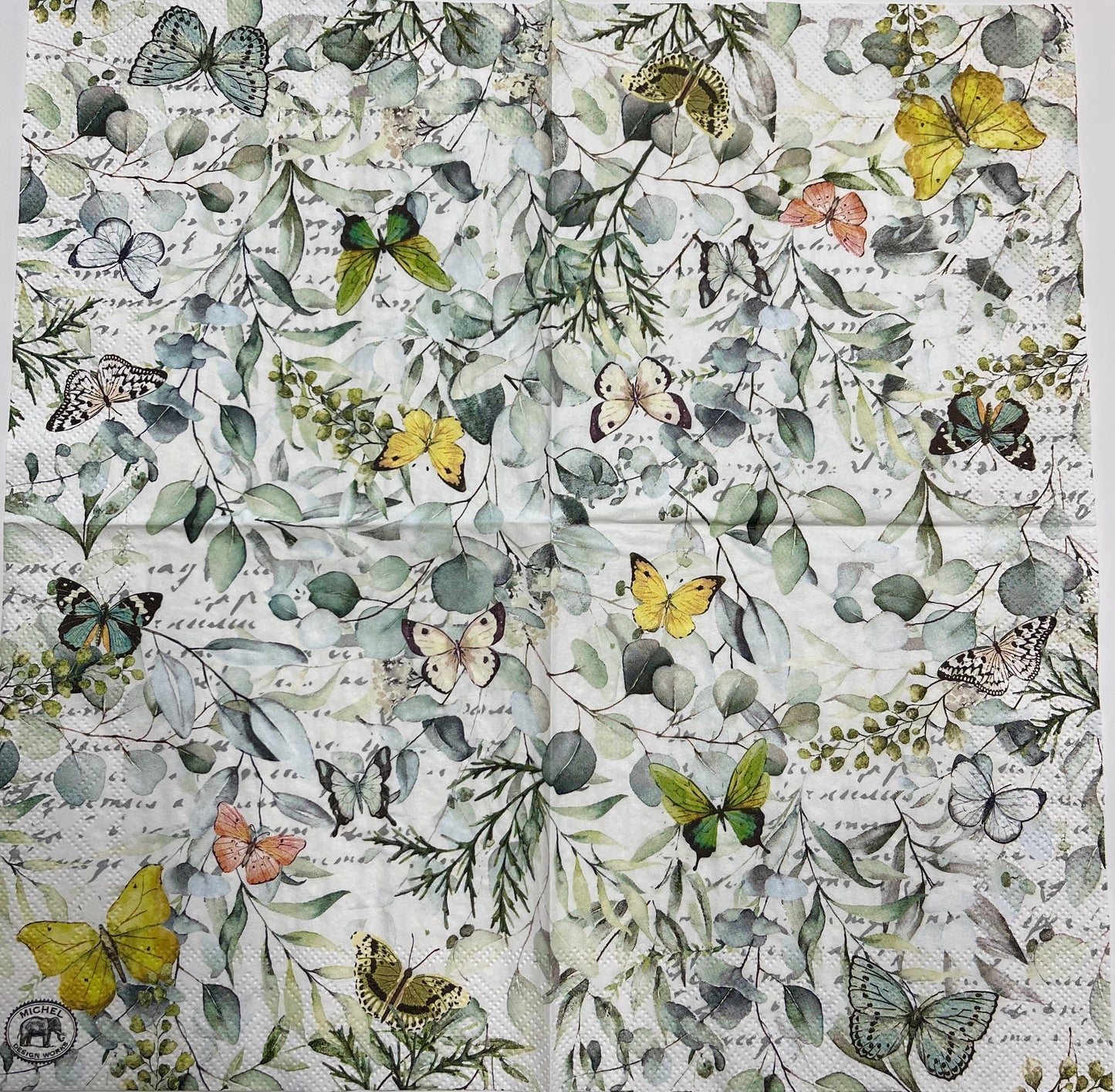 Decoupage Napkins 6.5" (2pcs)- Butterfly Fields