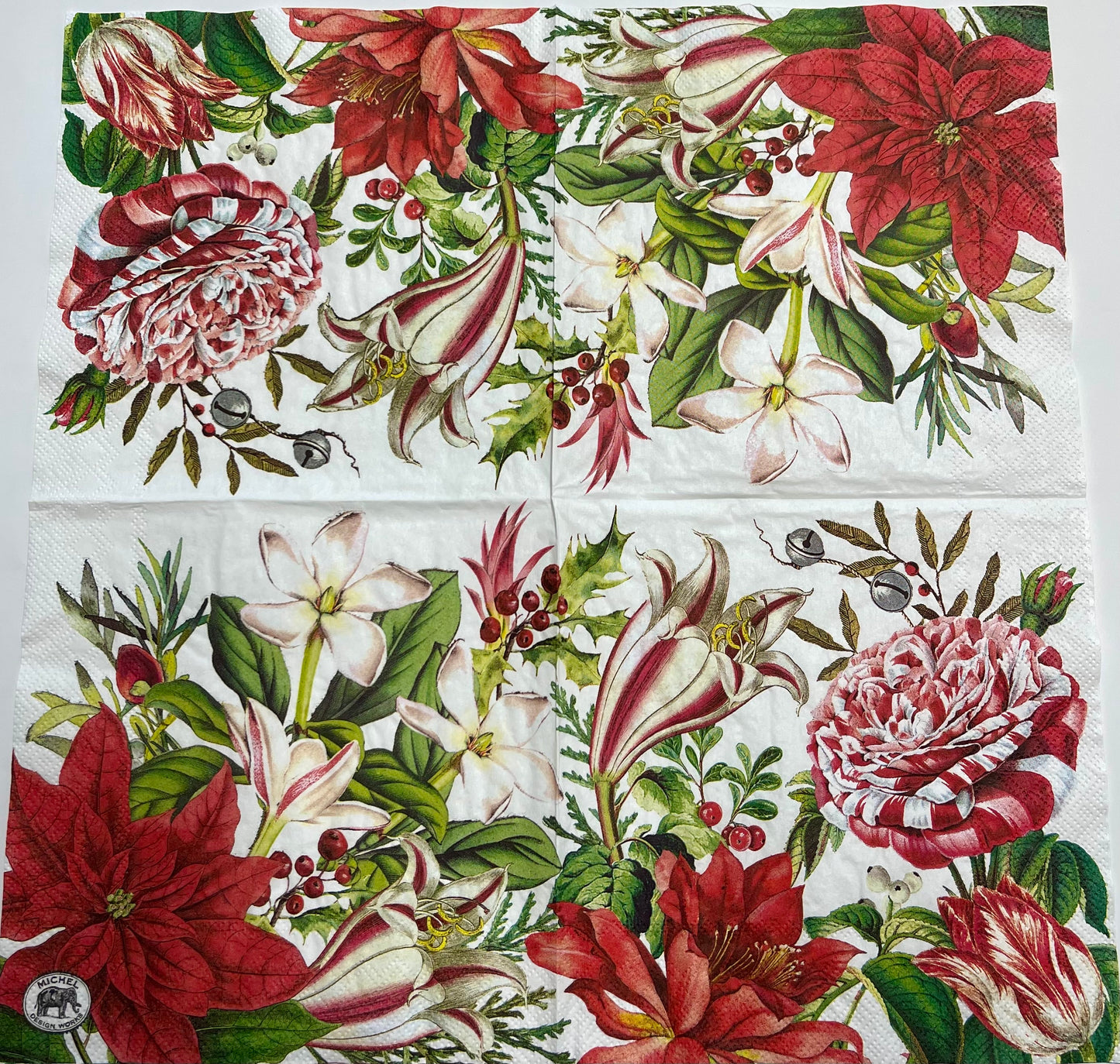 Decoupage Napkins 6.5" (2pcs)- Christmas Bouqet
