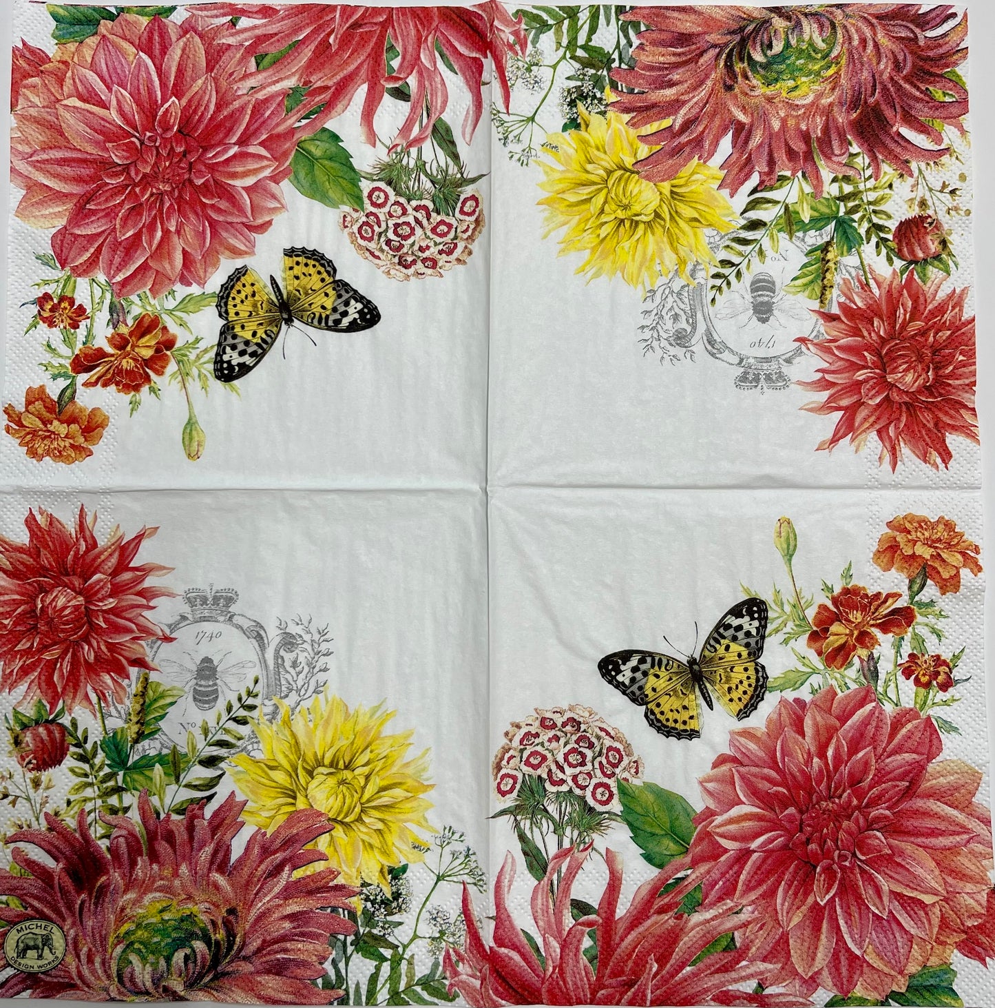 Decoupage Napkins 6.5" (2pcs)- Dahlias