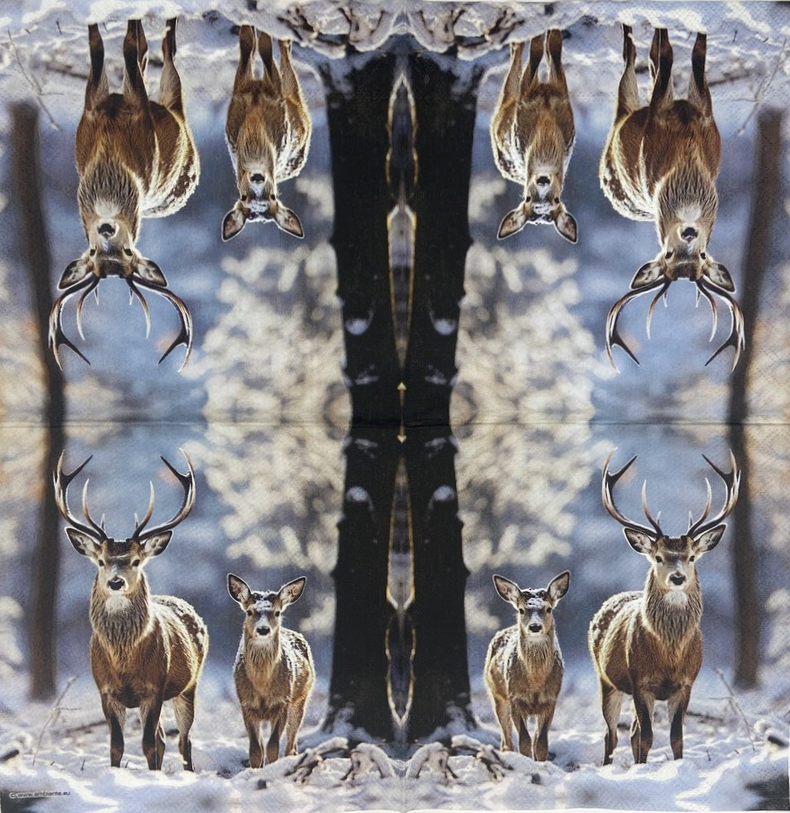 Decoupage Napkins 6.5" (2pcs)- Deer in the Forest
