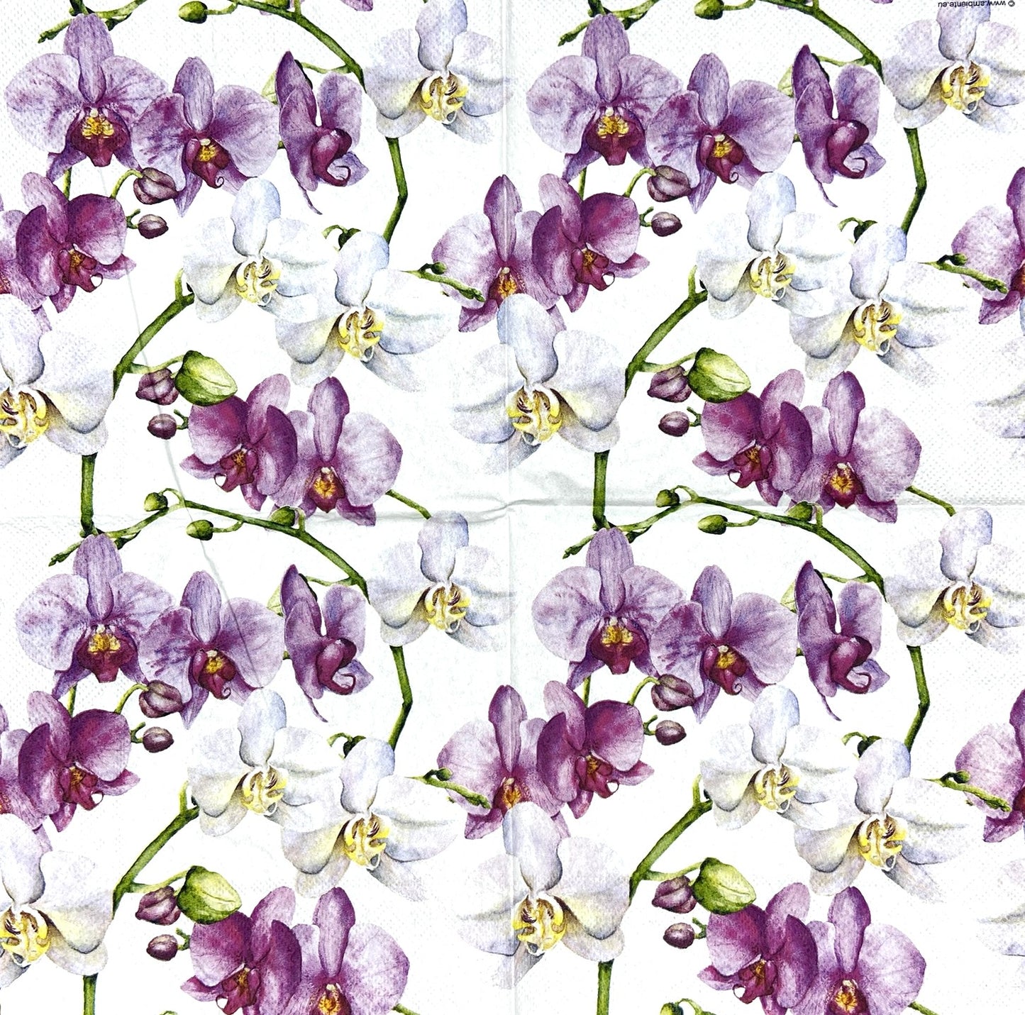 Decoupage Napkins 6.5" (2pcs)- Elegant Orchids