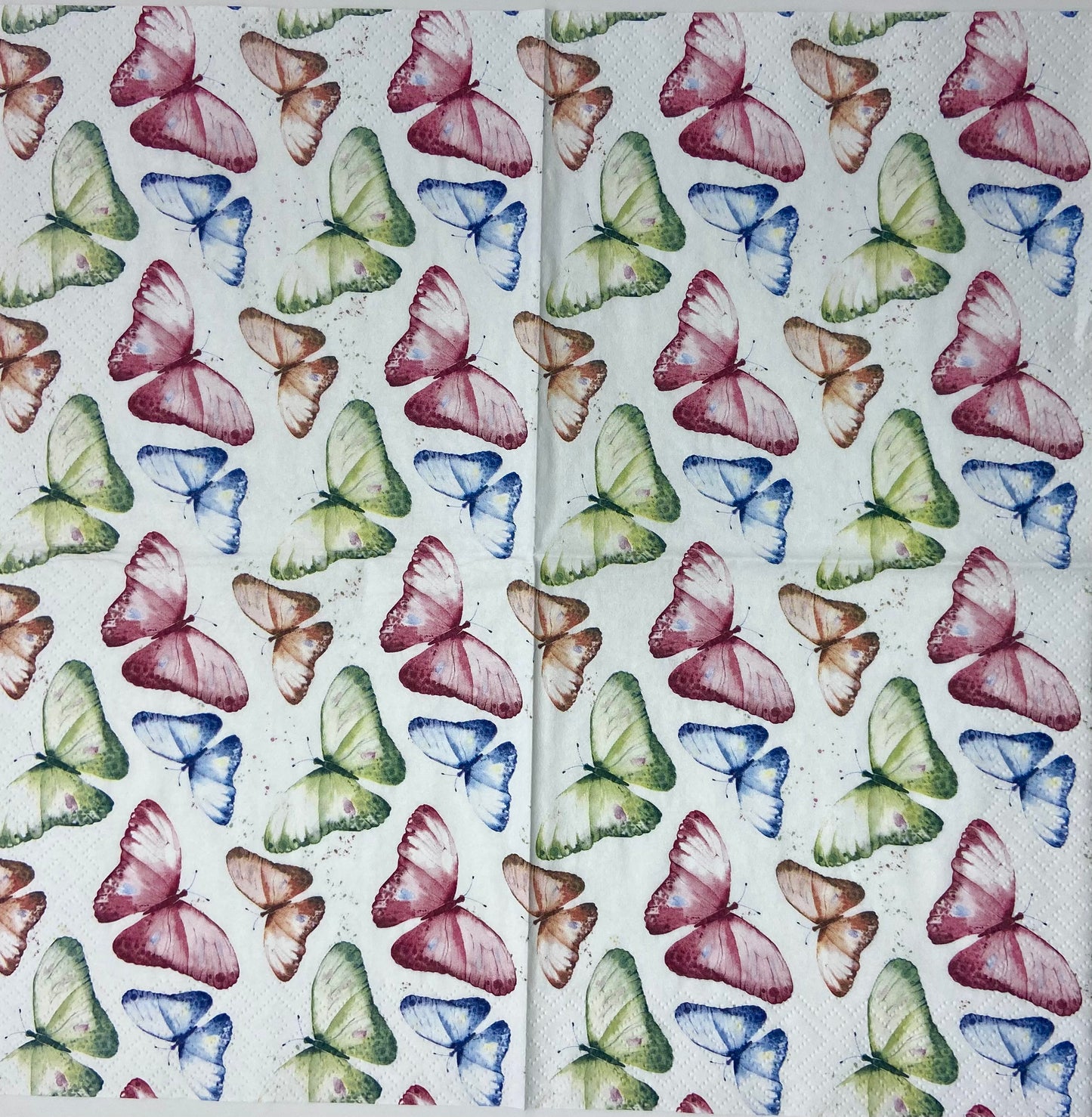 Decoupage Napkins 6.5" (2pcs)- Farfalle Felici Multicolour
