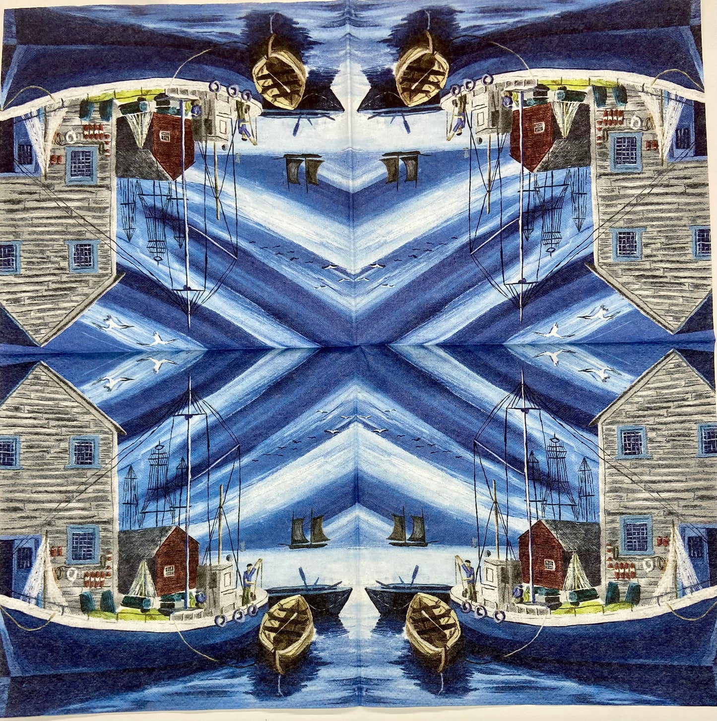 Decoupage Napkins 6.5" (2pcs)- Fishing Harbour