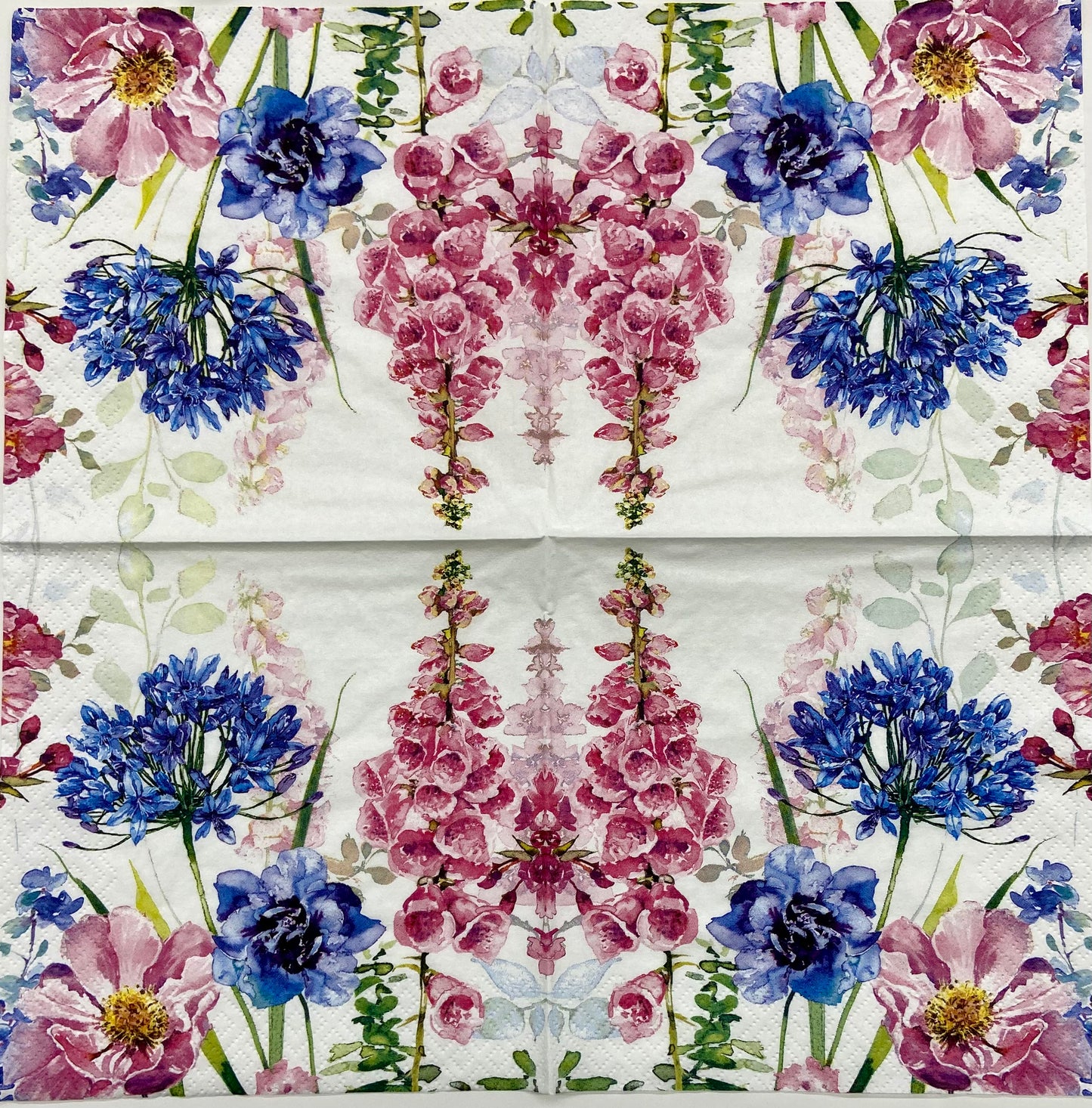 Decoupage Napkins 6.5" (2pcs)- Foxglove & Agapanthus