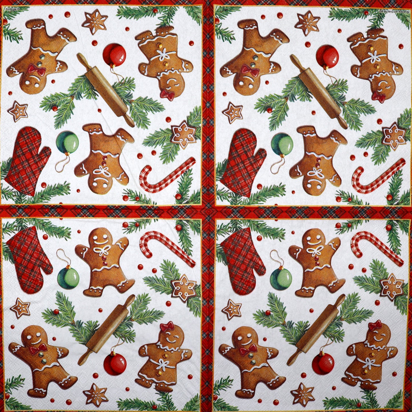 Decoupage Napkins 6.5" (2pcs)- Gingerbread Cookies