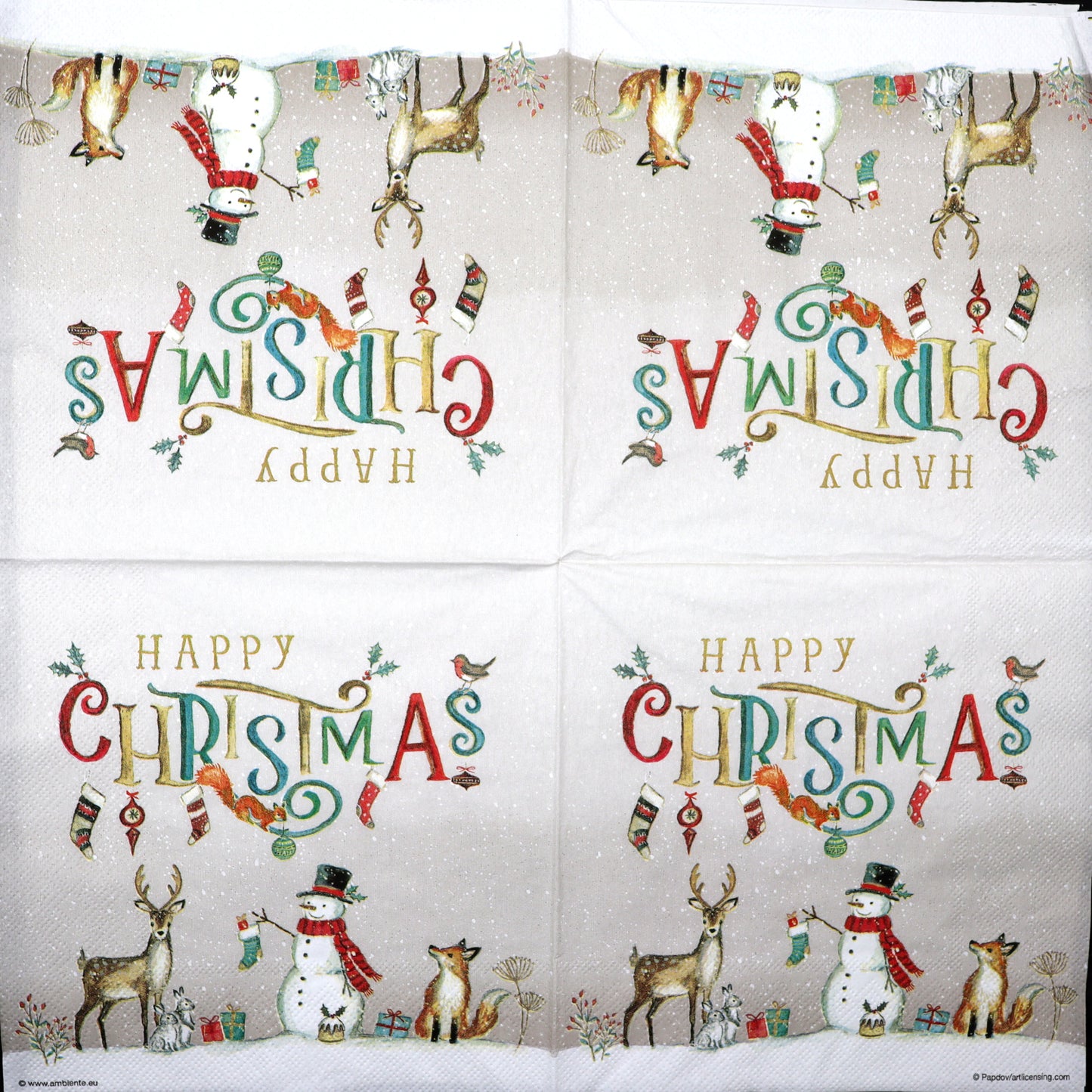 Decoupage Napkins 6.5" (2pcs)- Happy Christmas