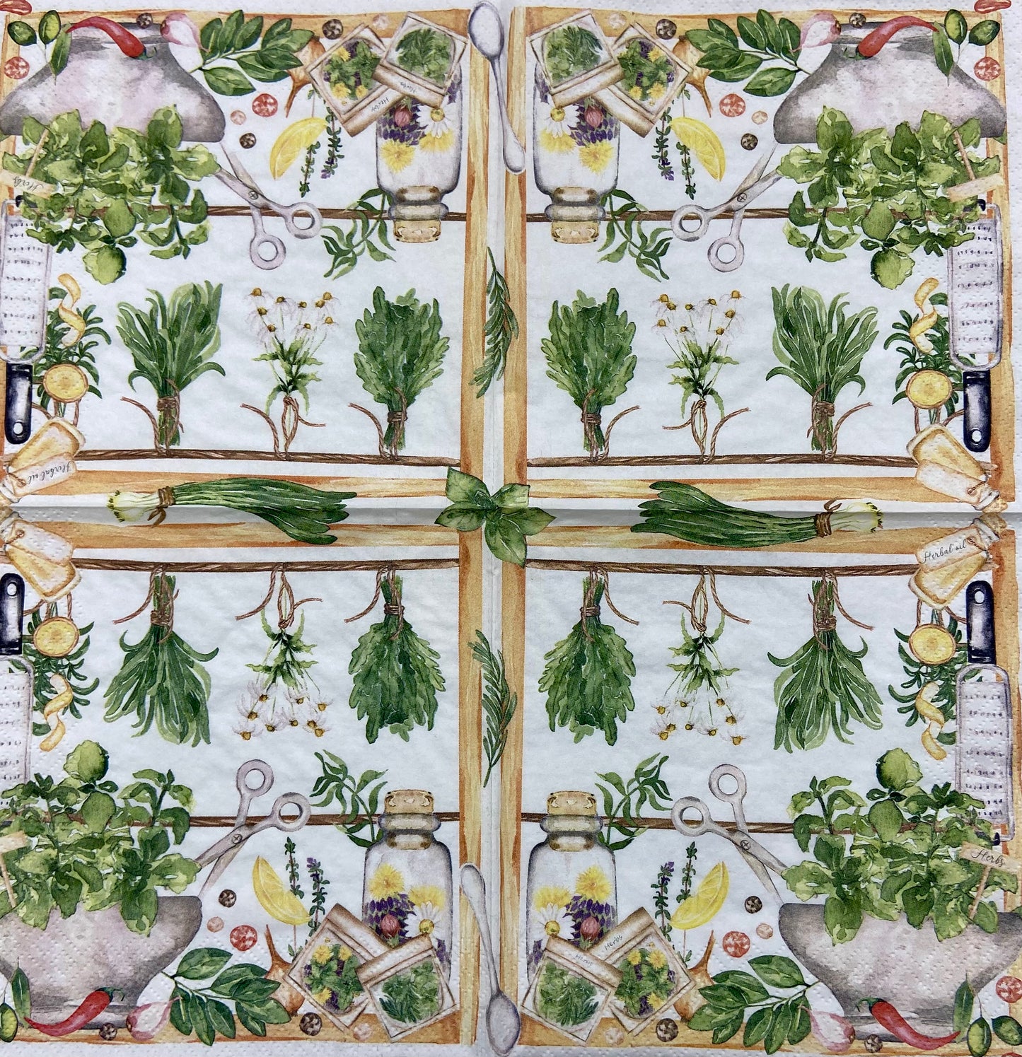 Decoupage Napkins 6.5" (2pcs)- Herbs & Spices