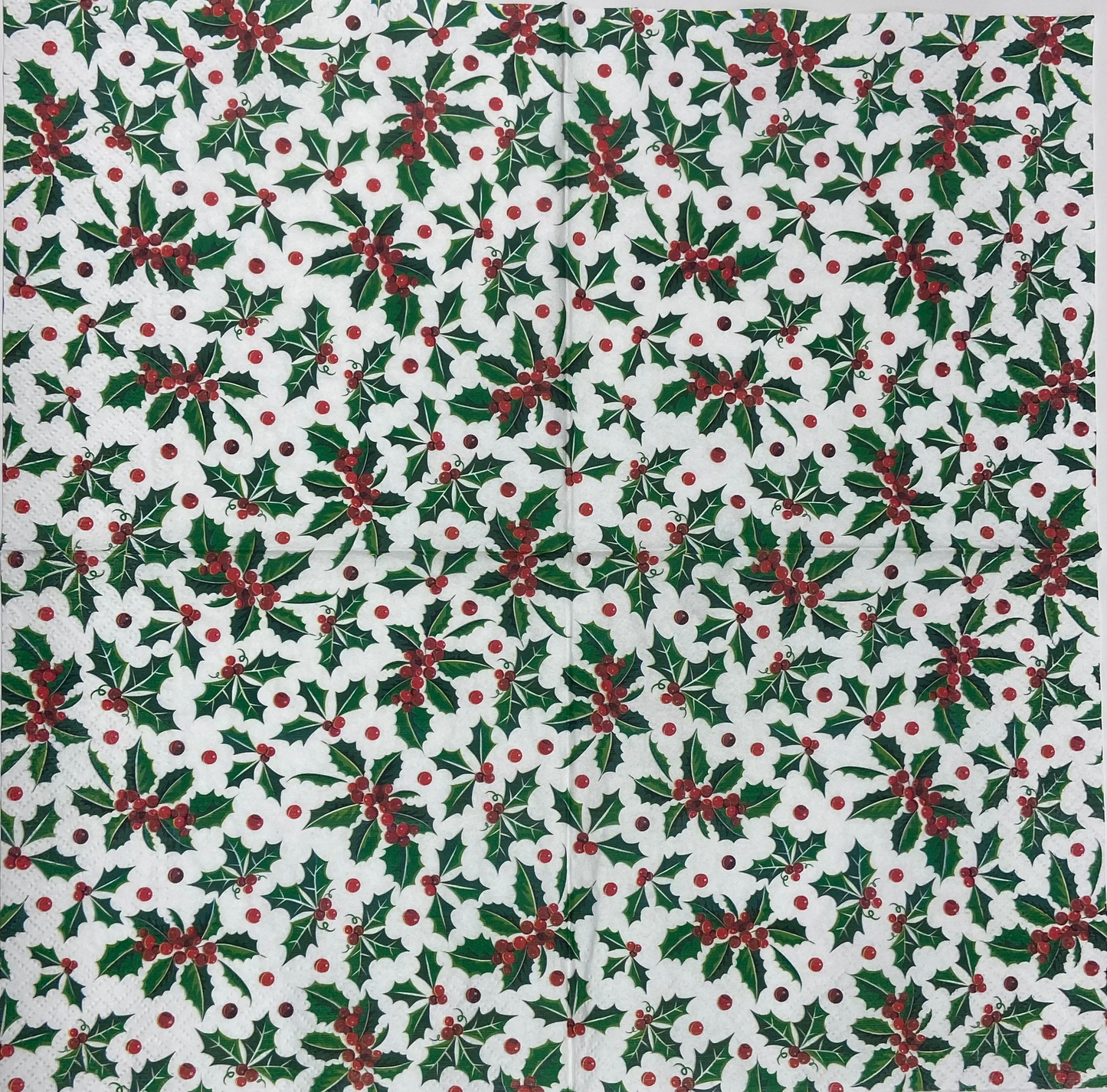 Decoupage Napkins 6.5" (2pcs)- Holly Pattern