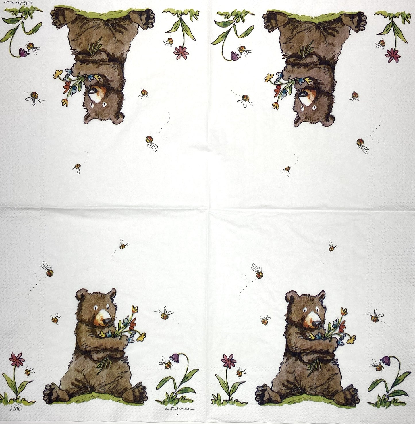 Decoupage Napkins 6.5" (2pcs)- Honey Bear
