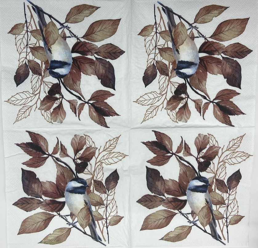 Decoupage Napkins 6.5" (2pcs)- Lovely Chickadee