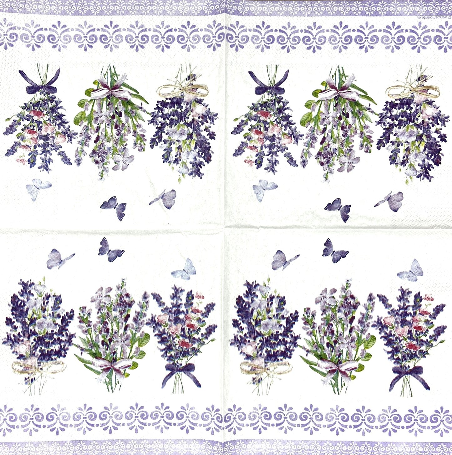 Decoupage Napkins 6.5" (2pcs)- Lovely Lavender