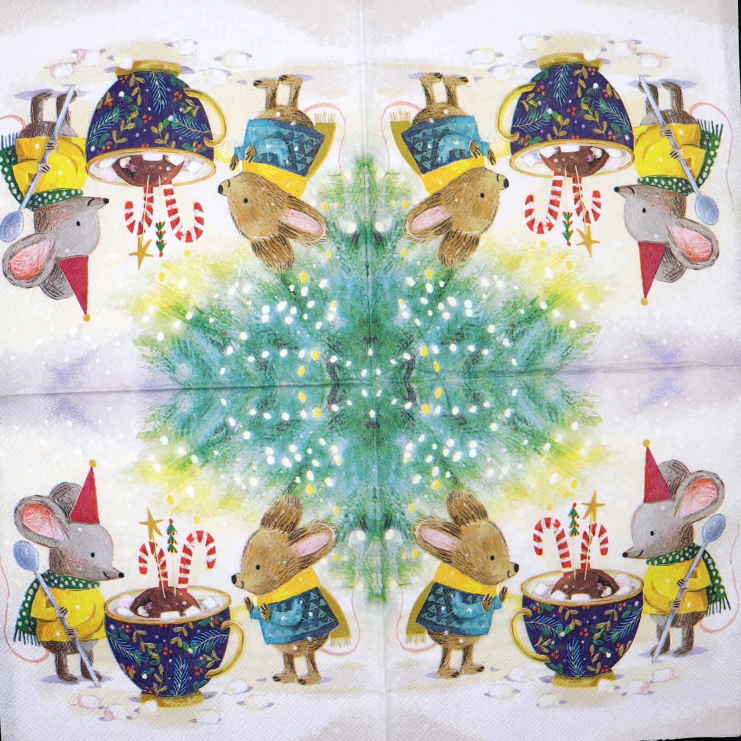 Decoupage Napkins 6.5" (2pcs)- Marshmallow Festivity