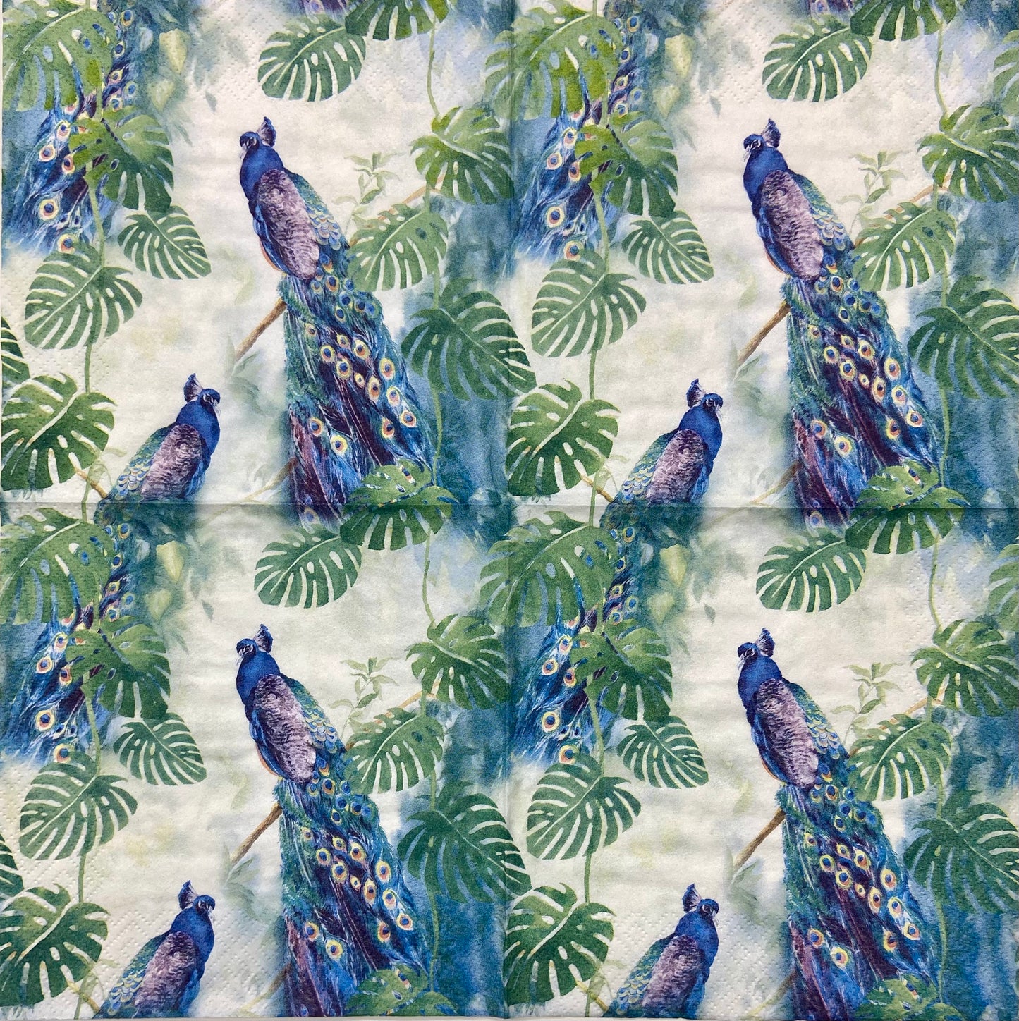 Decoupage Napkins 6.5" (2pcs)- Peacock Paradise