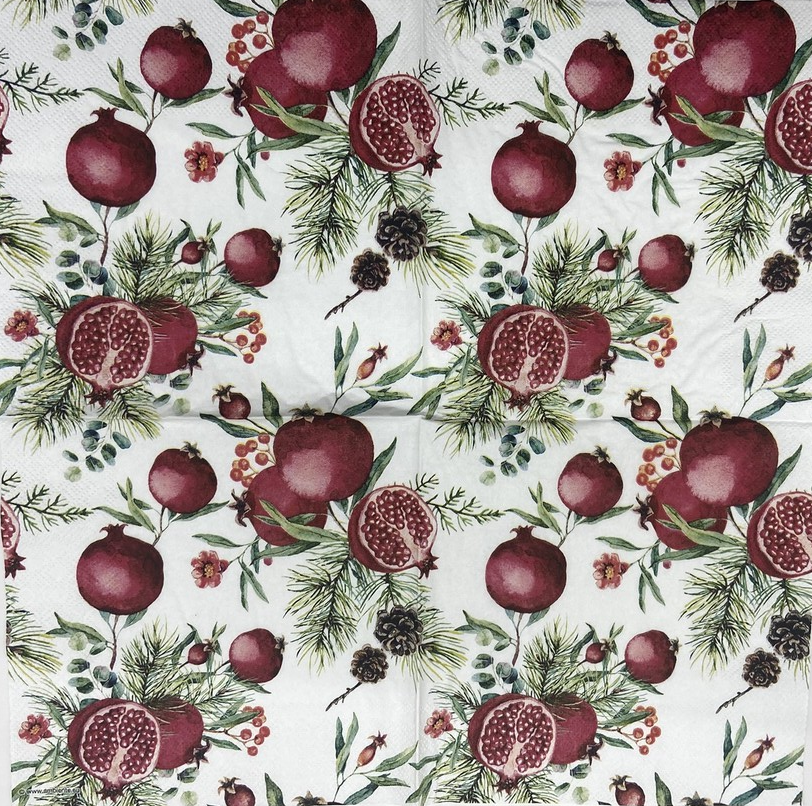 Decoupage Napkins 6.5" (2pcs)- Pomegranates