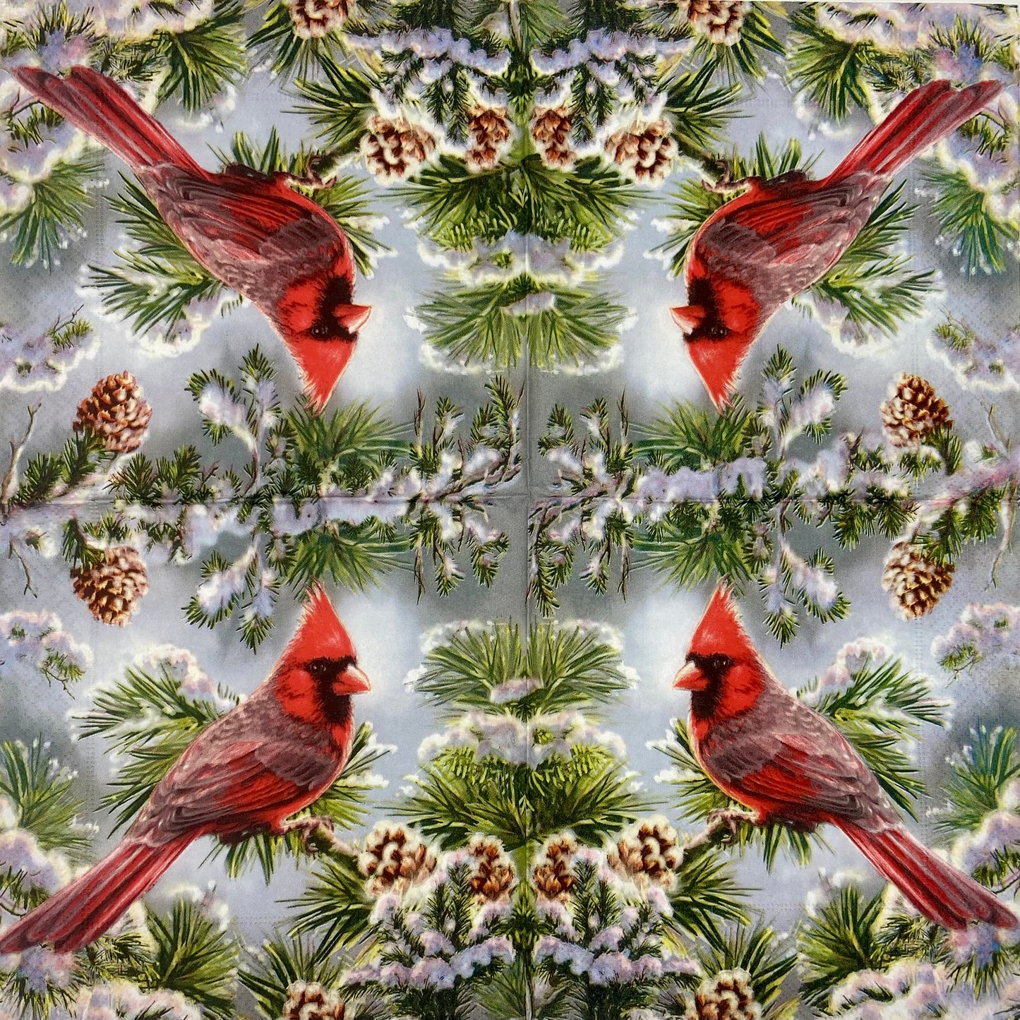 Decoupage Napkins 6.5" (2pcs)- Red Cardinal