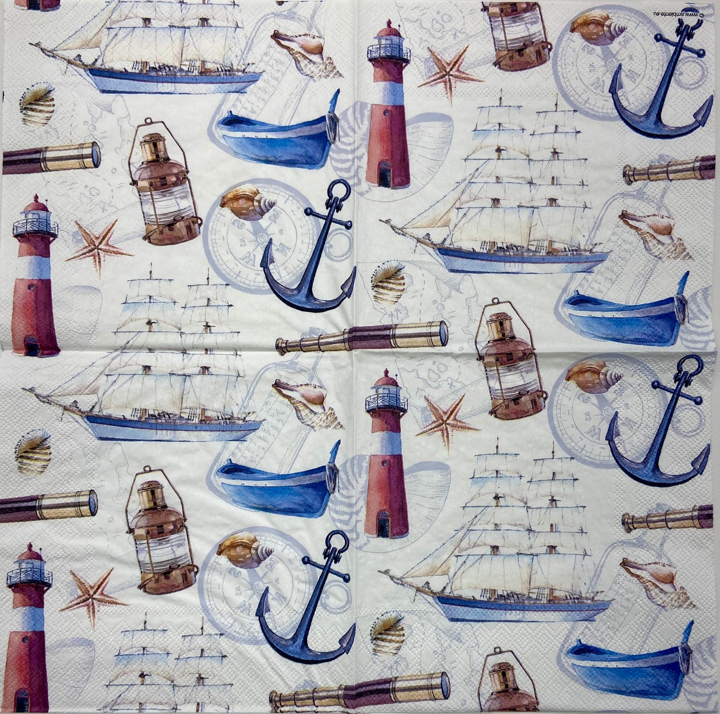 Decoupage Napkins 6.5" (2pcs)- Sailboat