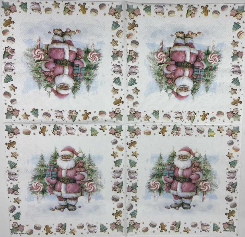 Decoupage Napkins 6.5" (2pcs)- Santa Sweets