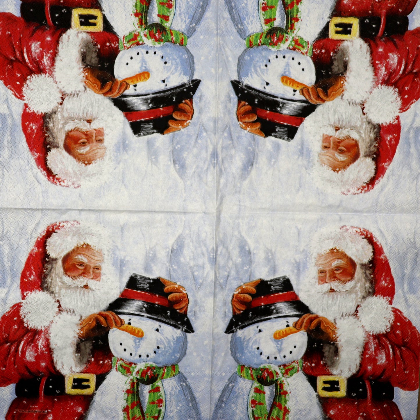 Decoupage Napkins 6.5" (2pcs)- Santa and Snowman