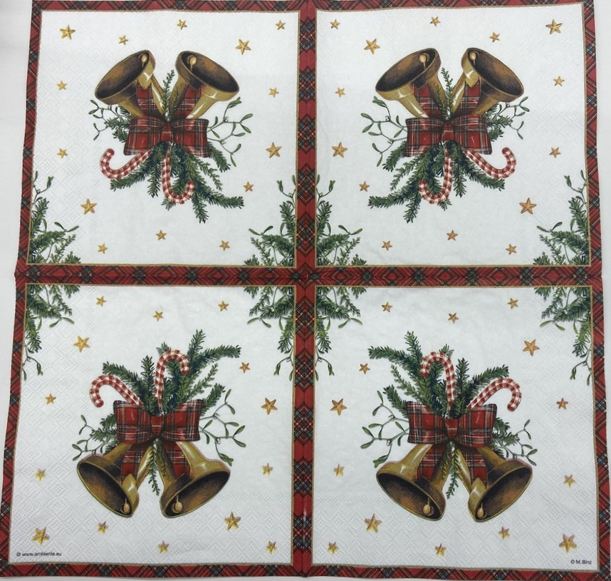 Decoupage Napkins 6.5" (2pcs)- Scottish Bells