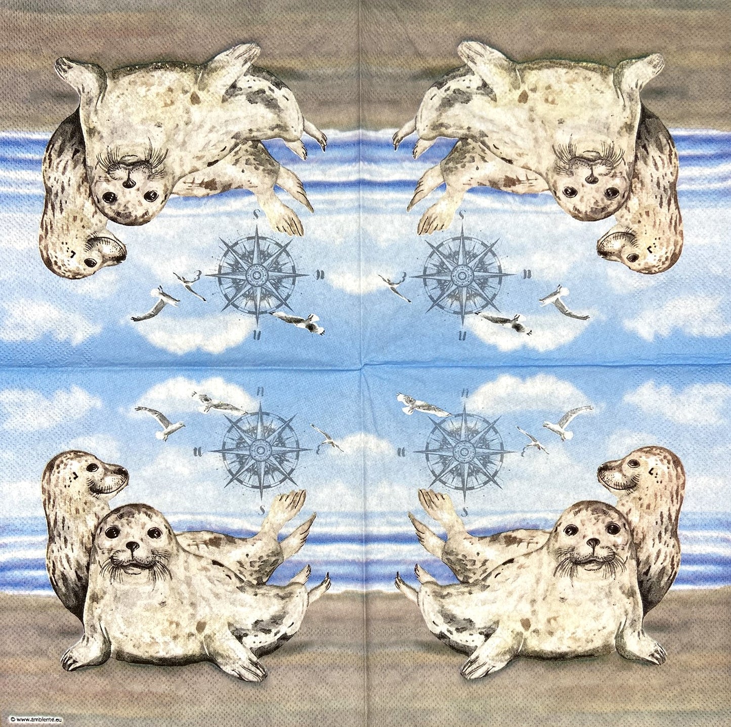 Decoupage Napkins 6.5" (2pcs)- Seals