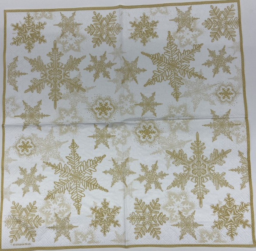 Decoupage Napkins 6.5" (2pcs)- Snow Crystals